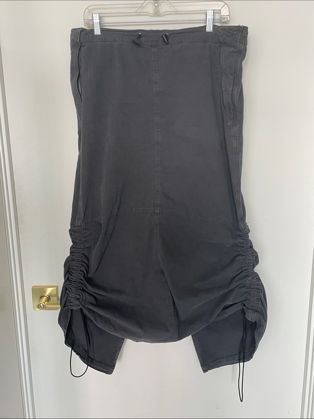 BDG Charcoal Elastic Waist Cargo Skirt with Drawstring Detail